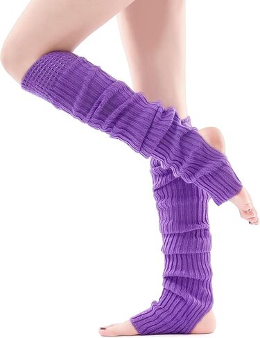 VIBILIA 31.5 Inch Leg Warmers Thigh High Socks Non-Slip Over Knee Footless Extra Long Warm Winter Socks for Women Dance Yoga in Kuwait
