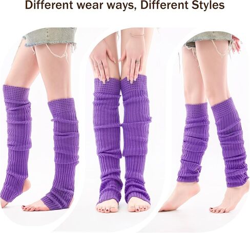 VIBILIA 31.5 Inch Leg Warmers Thigh High Socks Non-Slip Over Knee Footless Extra Long Warm Winter Socks for Women Dance Yoga in Kuwait