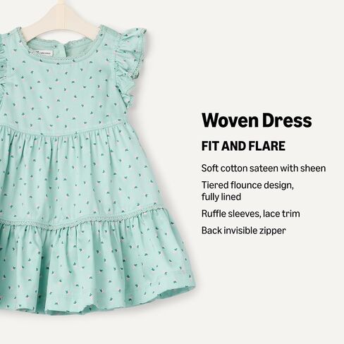 Amazon Essentials x Sofia Grainge Toddlers and Baby Girls' Woven Ruffle Sleeve Dress in Saudi Arabia