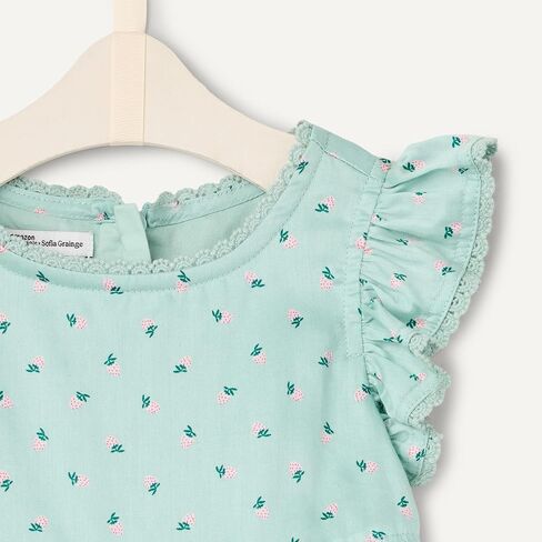 Amazon Essentials x Sofia Grainge Toddlers and Baby Girls' Woven Ruffle Sleeve Dress in Saudi Arabia