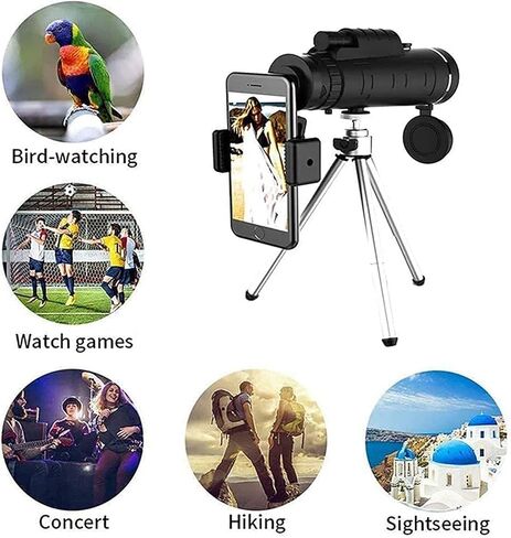 Monocular Telescope, 10-30×50 Zoom HD Prism Monocular Portable Waterproof Anti-Fog Outdoor Sight with Phone Holder Tripod for Camping Travel Bird Watching in Saudi Arabia