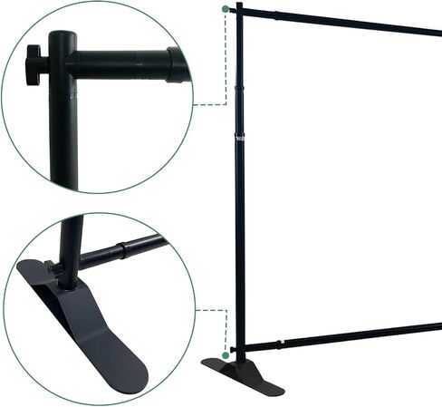 8 x 8ft (W x H) HEAVY-DUTY Telescopic Step and Repeat Banner Backdrop Stand with With Carrying Bag, Suitable for Trade Shows, Suitable for Trade Shows, Professional Photography Booths, and Step and Repeat Background Displays in Kuwait