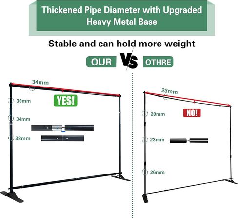 8 x 8ft (W x H) HEAVY-DUTY Telescopic Step and Repeat Banner Backdrop Stand with With Carrying Bag, Suitable for Trade Shows, Suitable for Trade Shows, Professional Photography Booths, and Step and Repeat Background Displays in Kuwait