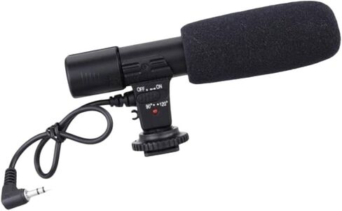 ميكروفون مقابلة احترافي قطعة واحدة من jojofuny لكاميرا DSLR وكاميرا الفيديو كابل ميكروفون تسجيل خارجي خفيف الوزن لمدونات الفيديو وصناعة الأفلام in Saudi Arabia