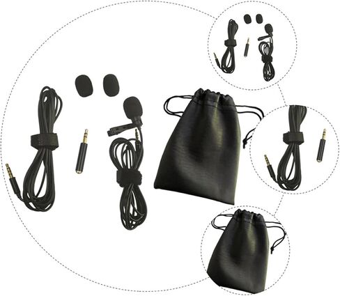 FAVOMOTO Collar Clip Microphone Kit Extension Cord Noise Reduction Multifunctional for Camera Smartphone Lapel Mic Mic in Saudi Arabia