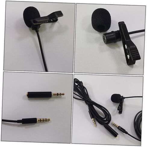 FAVOMOTO Collar Clip Microphone Kit Extension Cord Noise Reduction Multifunctional for Camera Smartphone Lapel Mic Mic in Saudi Arabia