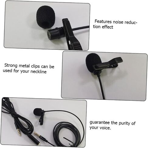 FAVOMOTO Collar Clip Microphone Kit Extension Cord Noise Reduction Multifunctional for Camera Smartphone Lapel Mic Mic in Saudi Arabia