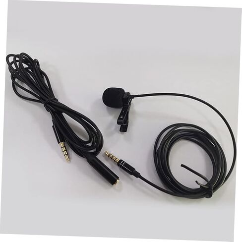 FAVOMOTO Collar Clip Microphone Kit Extension Cord Noise Reduction Multifunctional for Camera Smartphone Lapel Mic Mic in Saudi Arabia