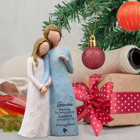 Grandma Birthday Gifts from Granddaughter, Great Grandma Gifts for Birthday Christmas Mothers Day, Grandmother Granddaughter Embrace Hand-Painted Resin Figurine in Kuwait