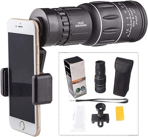 Monocular Telescope 16X25 Monocular Waterproof High Definition Telescope Spotting Scope Phone Photography Adapter for Bird Watching Secenery Monocularonly in Saudi Arabia