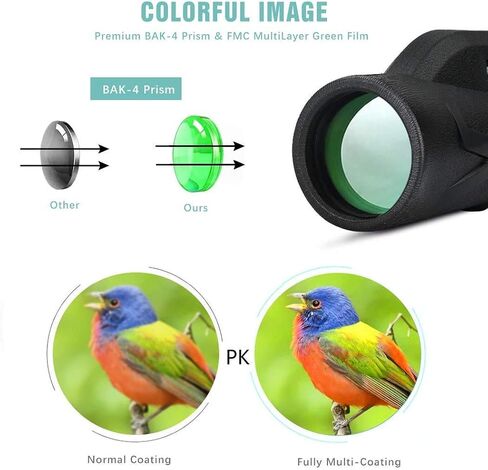 10x42 Monocular Telescope, High Power Monocular Compact with BAK4 Prism FMC Lens Telescope for Adults Kids Bird Watching Traveling - in Saudi Arabia