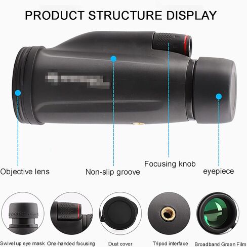 Monocular Telescope 12×50 HD High Power Low Light Waterproof Monocular for Mobile Phone Bird Watching Hiking Camping Sightseeing - in Saudi Arabia