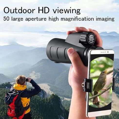 Monocular Telescopes for Adults,12X50 Monocular and Quick Smartphone Holder Waterproof Fog Proof Shockproof Scope for Bird Watching/Camping/Hiking in Saudi Arabia