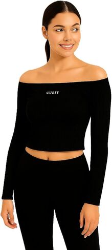 GUESS Women's Eco Long Sleeve Carla Knit Tops in Saudi Arabia