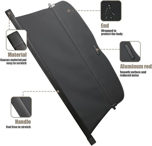 Nissan Murano 2025 2026 Cargo Cover,Retractable Rear Trunk Tonneau Cover Cargo Privacy Security Shield Shade Compatible for Nissan Murano 2025 2026 Accessories in Kuwait