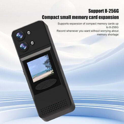 Wearable Camera with 1.5 Inch IPS HD Screen, 32G Memory Card, 2K Resolution, 180° Rotating Lens - Long Battery Life, Magnetic Clip, Ideal for Cycling and Outdoor Use in Kuwait