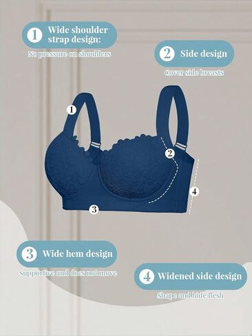OYOANGLE Women's Push Up Lace Bras Underwire Adjustable with Wide Strap Lingerie Shaping Support Sexy Bras in Saudi Arabia