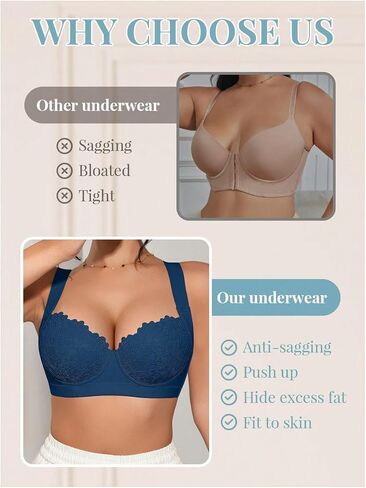 OYOANGLE Women's Push Up Lace Bras Underwire Adjustable with Wide Strap Lingerie Shaping Support Sexy Bras in Saudi Arabia