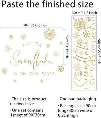 A Little Snowflake is On The Way Decal - Snowflake Balloon Arch Welcome Sign Sticker, Winter Wonderland Themed Baby Shower Deco, Winter Baby Shower Decal (A Little Snowflake is On The Way Decal) in Kuwait