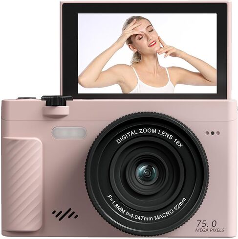 كاميرا رقمية PUSOKEI 4K للتصوير الفوتوغرافي، كاميرا تسجيل فيديو واي فاي بدقة 75 ميجابكسل مع شاشة قلاب 3.0 بوصة 180 درجة، تكبير 18X، تركيز تلقائي، مضاد للاهتزاز، مرشحات متعددة، كاميرات بدون مرايا للسفر (أسود) in Saudi Arabia