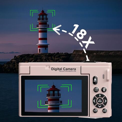 كاميرا رقمية PUSOKEI 4K للتصوير الفوتوغرافي، كاميرا تسجيل فيديو واي فاي بدقة 75 ميجابكسل مع شاشة قلاب 3.0 بوصة 180 درجة، تكبير 18X، تركيز تلقائي، مضاد للاهتزاز، مرشحات متعددة، كاميرات بدون مرايا للسفر (أسود) in Saudi Arabia