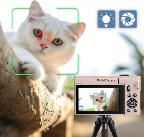 كاميرا رقمية PUSOKEI 4K للتصوير الفوتوغرافي، كاميرا تسجيل فيديو واي فاي بدقة 75 ميجابكسل مع شاشة قلاب 3.0 بوصة 180 درجة، تكبير 18X، تركيز تلقائي، مضاد للاهتزاز، مرشحات متعددة، كاميرات بدون مرايا للسفر (أسود) in Saudi Arabia