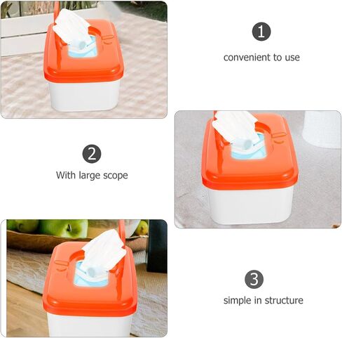 DOITOOL 2 Pcs Baby Wipes Dispenser Plastic Wipe Holder Container Case with Sealing Design Refillable Container Emapty Box Keeps Easy Open and Close for Bathroom Nursery (Random Color) in Saudi Arabia
