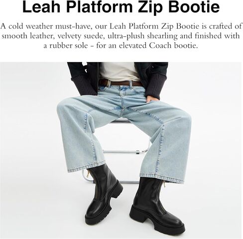 COACH womens Leah Platform Zip Bootie in Saudi Arabia