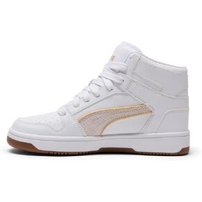 PUMA Women's Rebound Layup Mid Shoes, White-Gold AH25, 8.5 in Kuwait