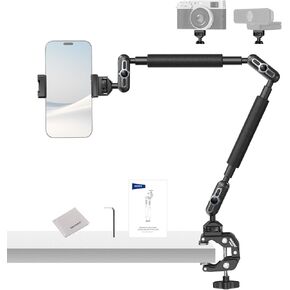 NEEWER Magic Arm Camera Mount, Overhead Desk Phone Mic Stand Holder, 22" Articulating Boom Arm C Clamp 1/4" 3/8" Threads for ARRI for Microphone Webcam Action Camera Video Light, Cleaning Cloth, UA057 in Saudi Arabia