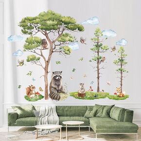 Dinosaur Wall Decals Dino Animals Wall Stickers Palm Tree Peel and Stick Wall Art Decals Dinosaur Room Decor for Boys Girls Toddler Room Decor Bedroom Playroom Nursery in Kuwait