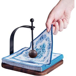 Napkin Holder - Windproof Design with Gravity Ball, Multifunctional Tissue Tower & Serving Tray for Outdoor/Indoor, Fits 6.5"-7" Napkins & Toilet Paper Rolls Warm Gift Idea (Beech Wood) in Kuwait