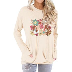 Dresswel Be Kind Sweatshirts for Women Long Sleeve Graphic Shirts Crewneck Pullover Tops Casual Loose Fall Outfits Clothes in Kuwait