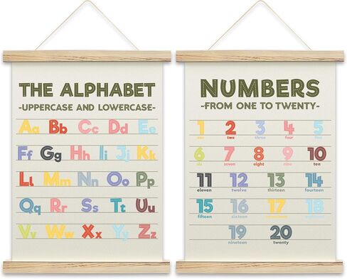 QUDNCR Months And Days Poster Hanger Frame, Educational Wall Art For Classroom Homeschool, Space Themed Learning Posters For Kids Toddlers, Nursery Playroom Decor Set of 2, 11 in Saudi Arabia