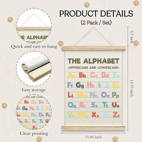 QUDNCR Months And Days Poster Hanger Frame, Educational Wall Art For Classroom Homeschool, Space Themed Learning Posters For Kids Toddlers, Nursery Playroom Decor Set of 2, 11 in Saudi Arabia