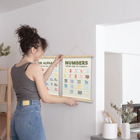QUDNCR Months And Days Poster Hanger Frame, Educational Wall Art For Classroom Homeschool, Space Themed Learning Posters For Kids Toddlers, Nursery Playroom Decor Set of 2, 11 in Saudi Arabia