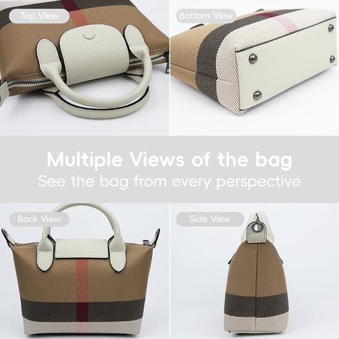 Designer women's Handbag Vintage Leather Shoulder Bag real Leather Canvas Construction women's top-handle bag in Saudi Arabia