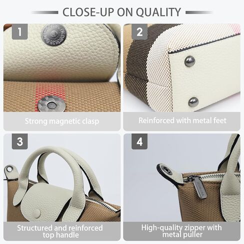 Designer women's Handbag Vintage Leather Shoulder Bag real Leather Canvas Construction women's top-handle bag in Saudi Arabia