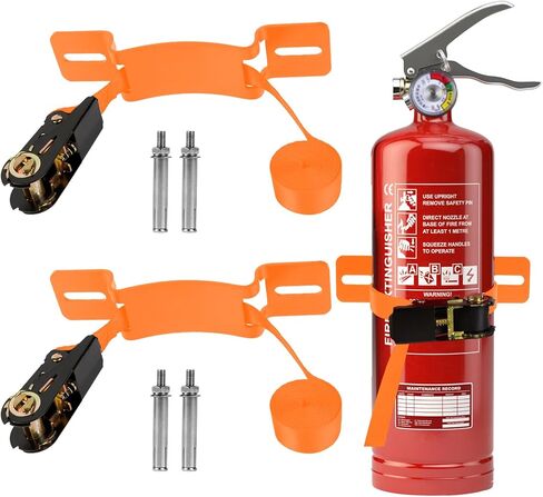 2PCS Propane Tank Holder & Mount， Secure Ratchet Strap Design， Steel Wall-Mounted Bracket for Oxygen, Nitrogen, & Expansion Tanks， for mounting Various Gas cylinders (Black) in Saudi Arabia