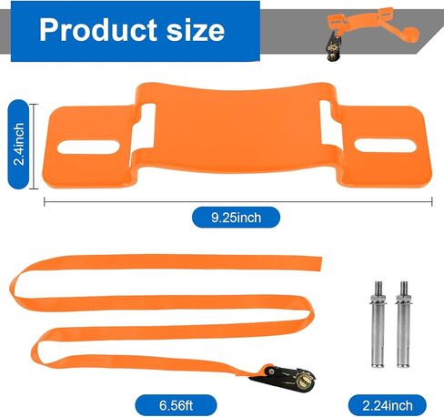 2PCS Propane Tank Holder & Mount， Secure Ratchet Strap Design， Steel Wall-Mounted Bracket for Oxygen, Nitrogen, & Expansion Tanks， for mounting Various Gas cylinders (Black) in Saudi Arabia