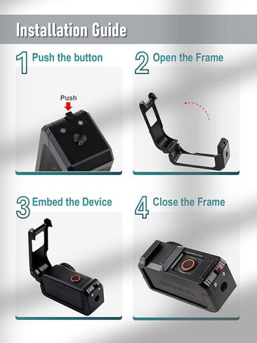 Aluminum Rabbit Cage for DJI Osmo Nano Camera case,Bezel Protective Frame Cage for Osmo Nano Accessories,with 1/4 Quick-Release Multi-Functional Interface and Cold Shoe,Anti-Scratch in Saudi Arabia
