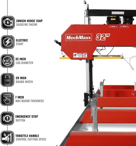 26 "بوصة منشرة محمولة (شفرات 5x متضمنة) ، محرك البنزين E-Start E-Start 420cc 420 ، عرض 22 بوصة ، طول المسار 20" (6.6 "تمديد المسار) ، Model SM-26 in Kuwait