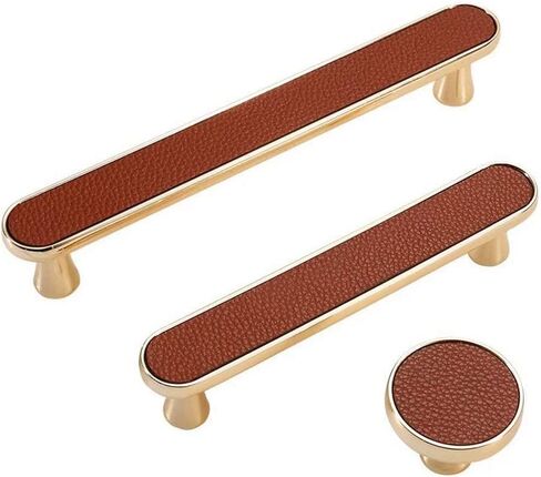 Leather Drawer Pulls,Cabinet Handle, Set of 6 Vintage Pu Leather Round Shape Drawer Pulls,Decorative Antique Cupboard Handles (Co (Color : Single Hole) (Color : Single Hole) in Saudi Arabia