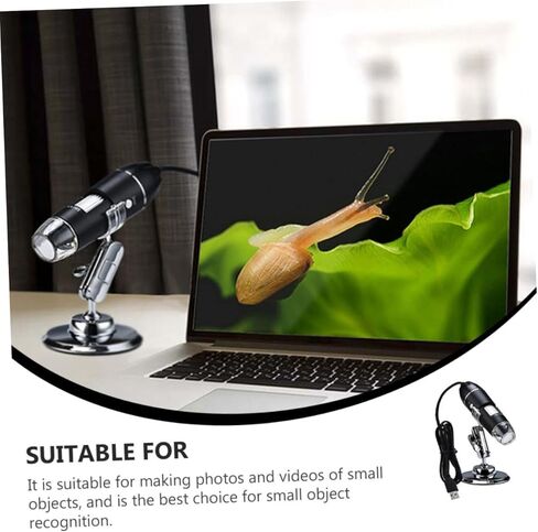 مجهر USB عالي الوضوح للبالغين، حامل قابل للتعديل، أداة تكبير إلكترونية لإصلاح الإلكترونيات، فحص المجوهرات، مختبر الاستخدام، مجهر أسود محمول in Kuwait