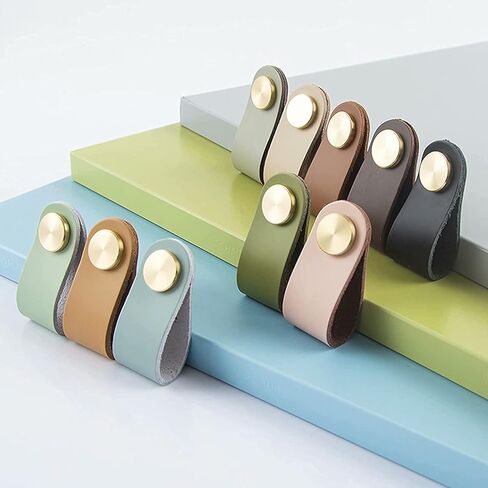 مقابض أدراج جلدية، مقبض خزانة، 10 قطع مقابض خزانة جلدية، مقابض جلدية، مقابض أدراج للخزانات (اللون: أزرق) (اللون: أزرق) (اللون: أسود) in Saudi Arabia