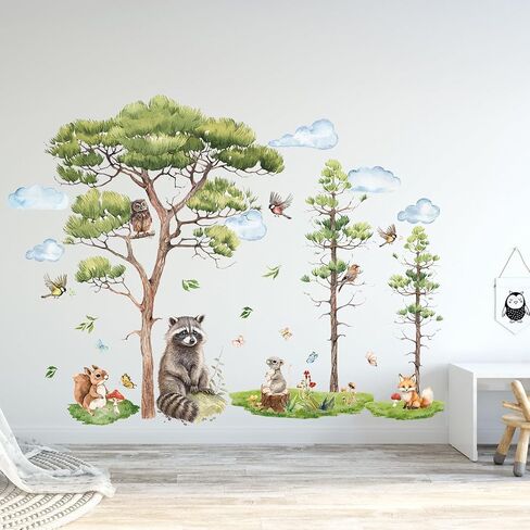 Dinosaur Wall Decals Dino Animals Wall Stickers Palm Tree Peel and Stick Wall Art Decals Dinosaur Room Decor for Boys Girls Toddler Room Decor Bedroom Playroom Nursery in Kuwait