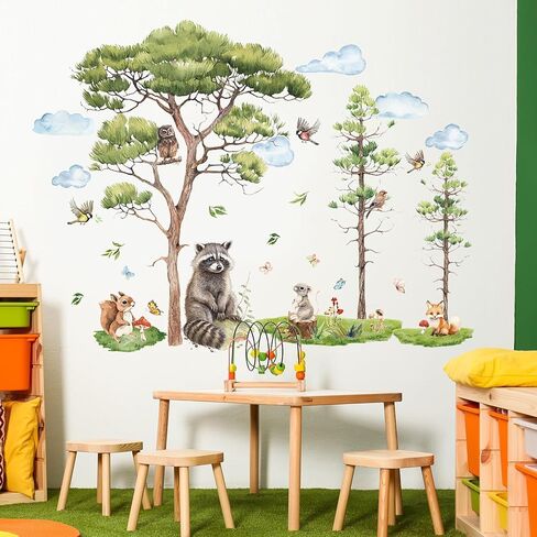 Dinosaur Wall Decals Dino Animals Wall Stickers Palm Tree Peel and Stick Wall Art Decals Dinosaur Room Decor for Boys Girls Toddler Room Decor Bedroom Playroom Nursery in Kuwait
