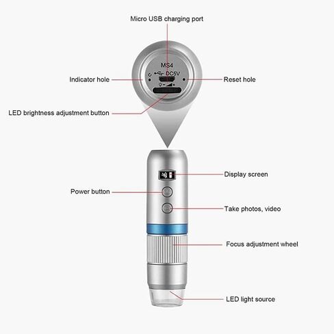 مجموعة ملحقات المجهر مجهر رقمي مجاهر USB محمولة عرض صغير HD 1080P 50-1000X شرائح المجهر التكبير التكبير in Saudi Arabia
