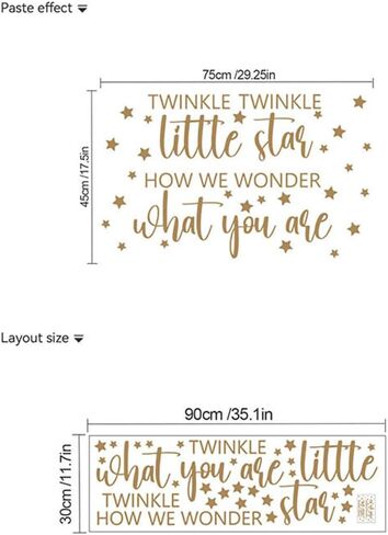 Twinkle Twinkle Little Star Gender Reveal Wall Decal Sign - Baby Shower Decal for Balloon Arch Sign Girl or Boy How We Wonder What You are Newborn Party Sticker Pregnancy Party Decorations in Saudi Arabia