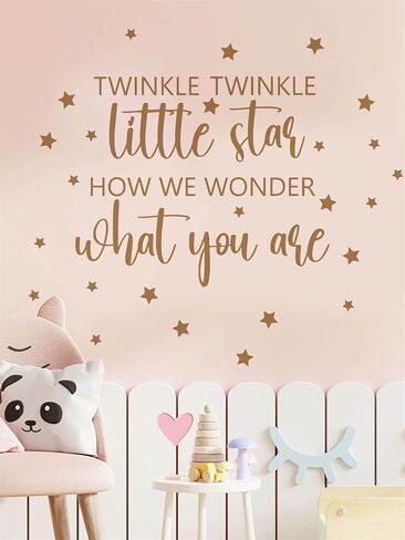Twinkle Twinkle Little Star Gender Reveal Wall Decal Sign - Baby Shower Decal for Balloon Arch Sign Girl or Boy How We Wonder What You are Newborn Party Sticker Pregnancy Party Decorations in Saudi Arabia